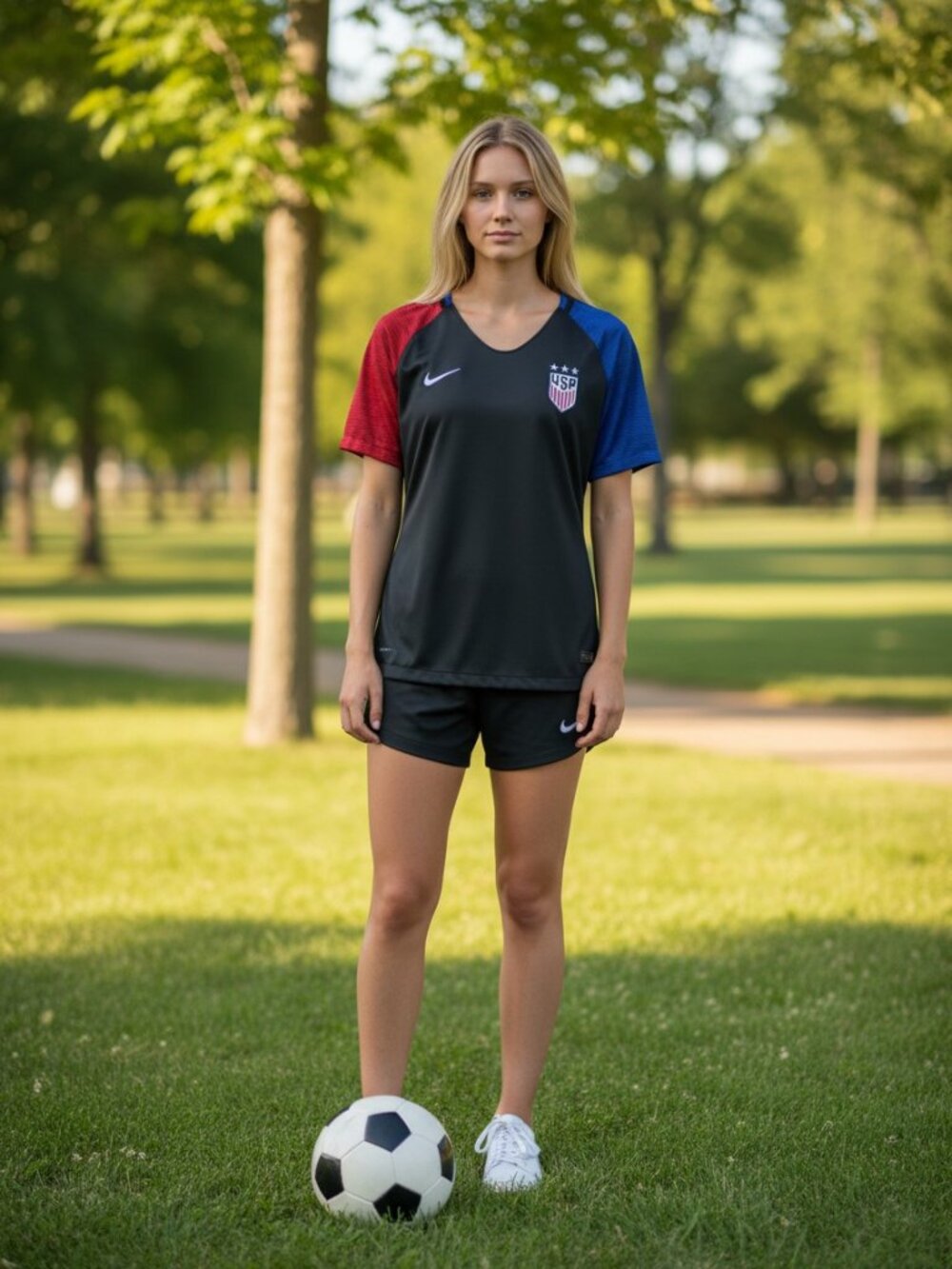 Nike Womens USWNT 2016 Away Soccer Jersey Size M Black USA Dri-Fit